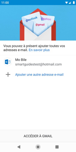 Sélectionnez ACCÉDER  À GMAIL