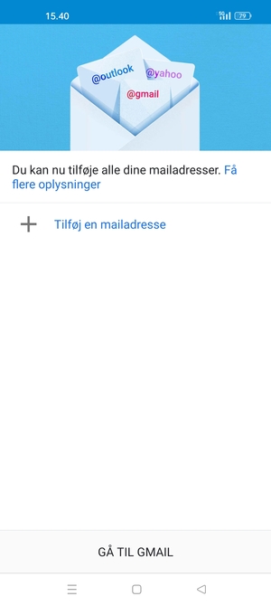 Vælg Tilføj en mailadresse