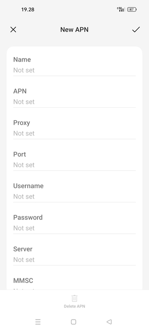 Enter MMS information