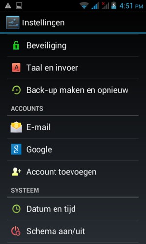 Scroll naar en selecteer Google