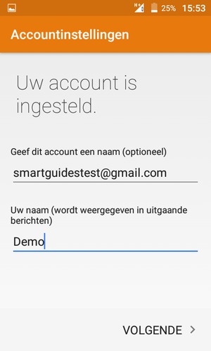 Geef uw account een naam en voer uw naam in. Selecteer VOLGENDE