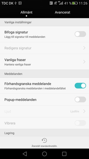 Välj Avancerat