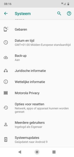 Selecteer Systeemupdates