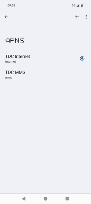 Select the Internet access point