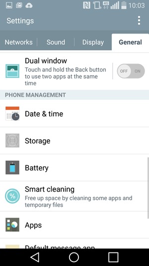 Scroll to and select Battery 