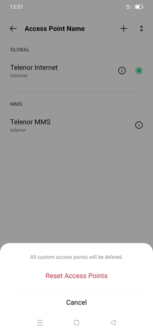 Select Reset Access Points
