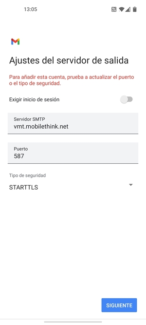 Seleccione Tipo de seguridad