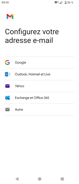 Sélectionnez Exchange et Office 365