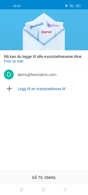 Velg GÅ TIL GMAIL