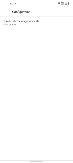 Sélectionnez Numéro de messagerie vocale