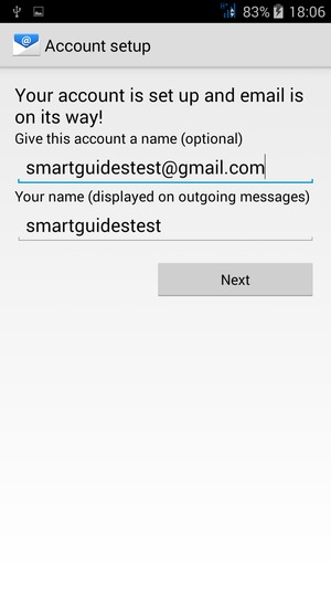 Give your account a name and enter your name. Select Next