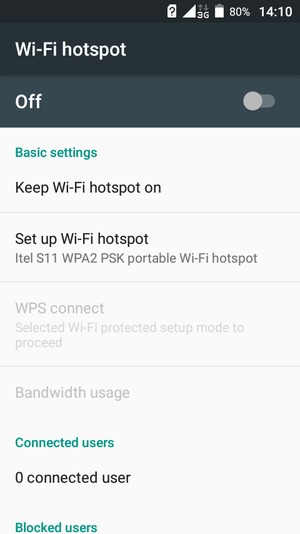 Select Set up Wi-Fi hotspot