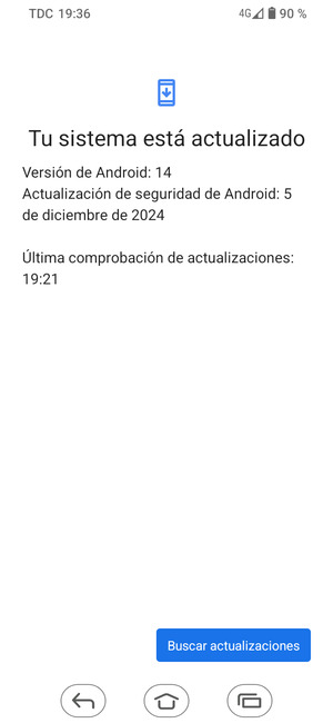 Si su teléfono está actualizado, verá la siguiente pantalla