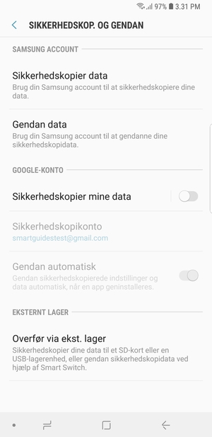 Aktiver Sikkerhedskopier mine data