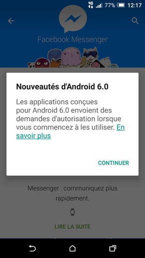 Sélectionnez CONTINUER