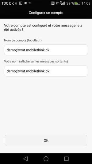 Donnez un nom à votre compte et saisissez votre nom. Sélectionnez OK