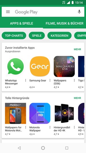 Wählen Sie die Suchleiste