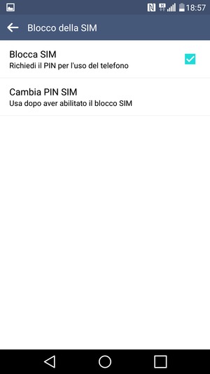 Seleziona Cambia PIN SIM