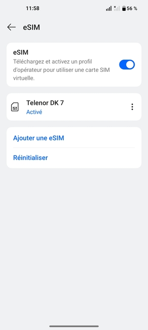 Votre eSIM est maintenant activée