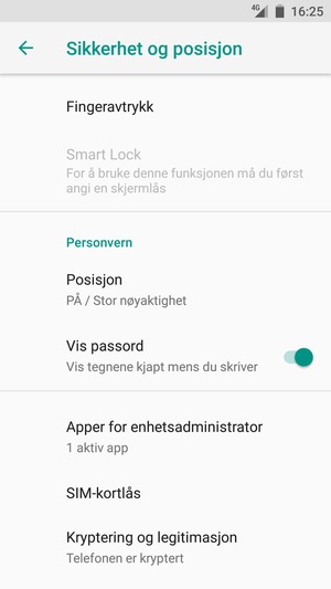 Bla til og velg Posisjon