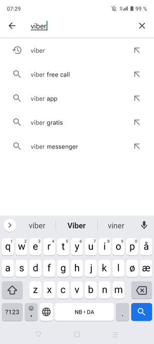 Skriv inn applikasjonsnavnet og velg Søk