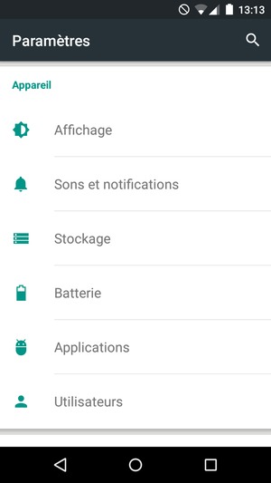 Faites défiler et sélectionnez Batterie