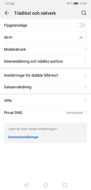 Välj Mobilnätverk