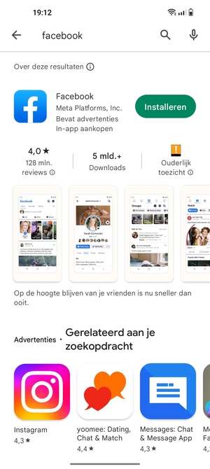Selecteer de app