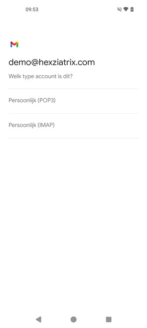 Selecteer Persoonlijk (POP3) of Persoonlijk (IMAP)