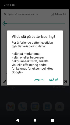 Velg SLÅ PÅ