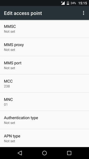 Scroll down and enter MMS information