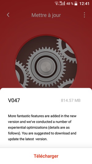 Si votre téléphone n'est pas à jour, suivez les instructions à l'écran.