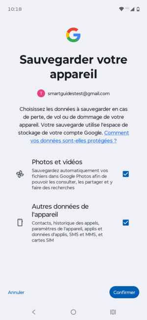 Sélectionnez votre options préférées et sélectionnez Confirmer