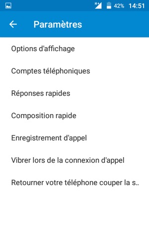 Sélectionnez Comptes téléphoniques