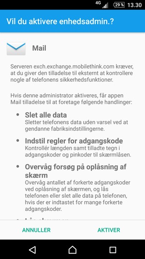 Vælg AKTIVER