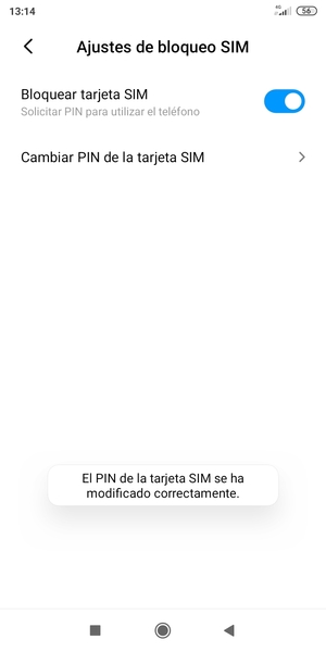 Su PIN de tarjeta SIM ha sido cambiado