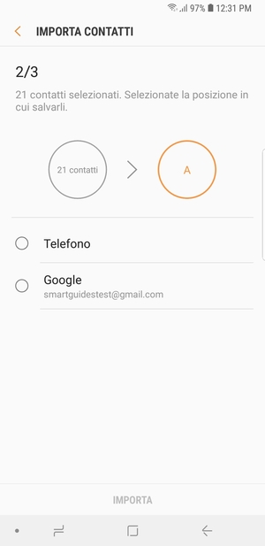 Seleziona il tuo account Google