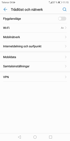 Välj Mobilnätverk