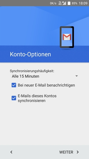 Wählen Sie WEITER