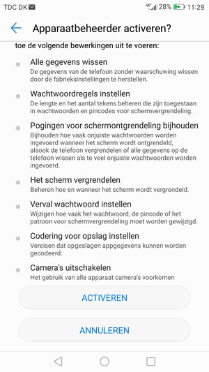 Scroll naar beneden en selecteer ACTIVEREN