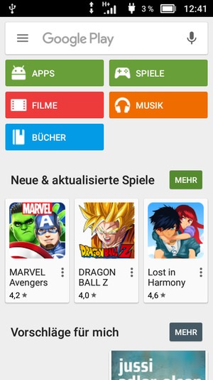 Wählen Sie die Suchleiste