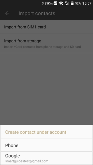 Select your Google account