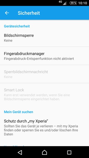 Wählen Sie Bildschirmsperre