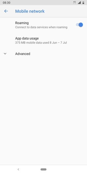 Turn Roaming on or off