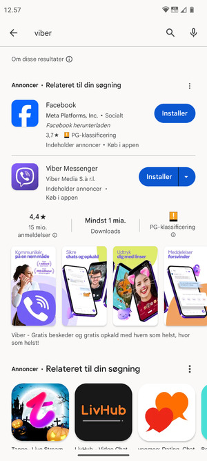 Vælg appen