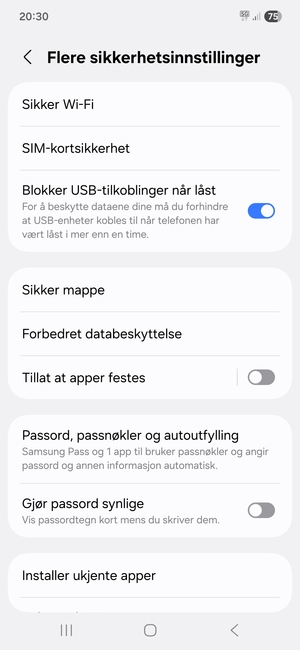 Velg SIM-kortsikkerhet