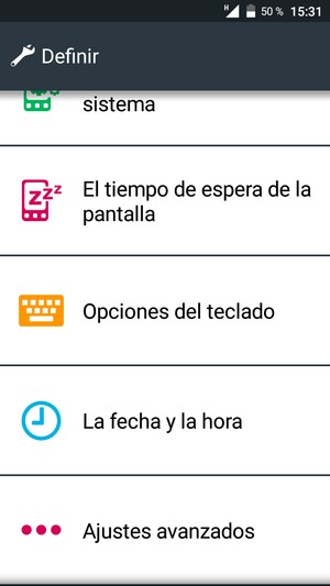 Desplácese y seleccione Ajustes avanzados