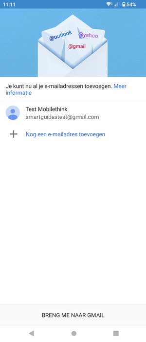 Selecteer BRENG ME NAAR GMAIL