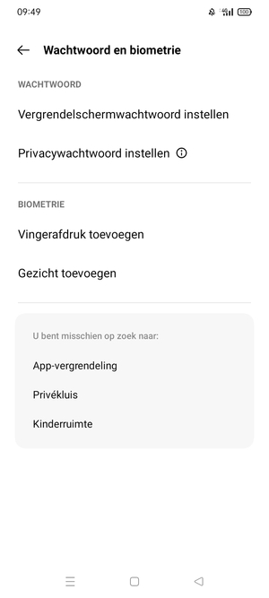 Selecteer Vergrendelschermwachtwoord instellen