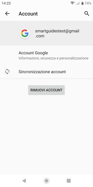 Seleziona Sincronizzazione account